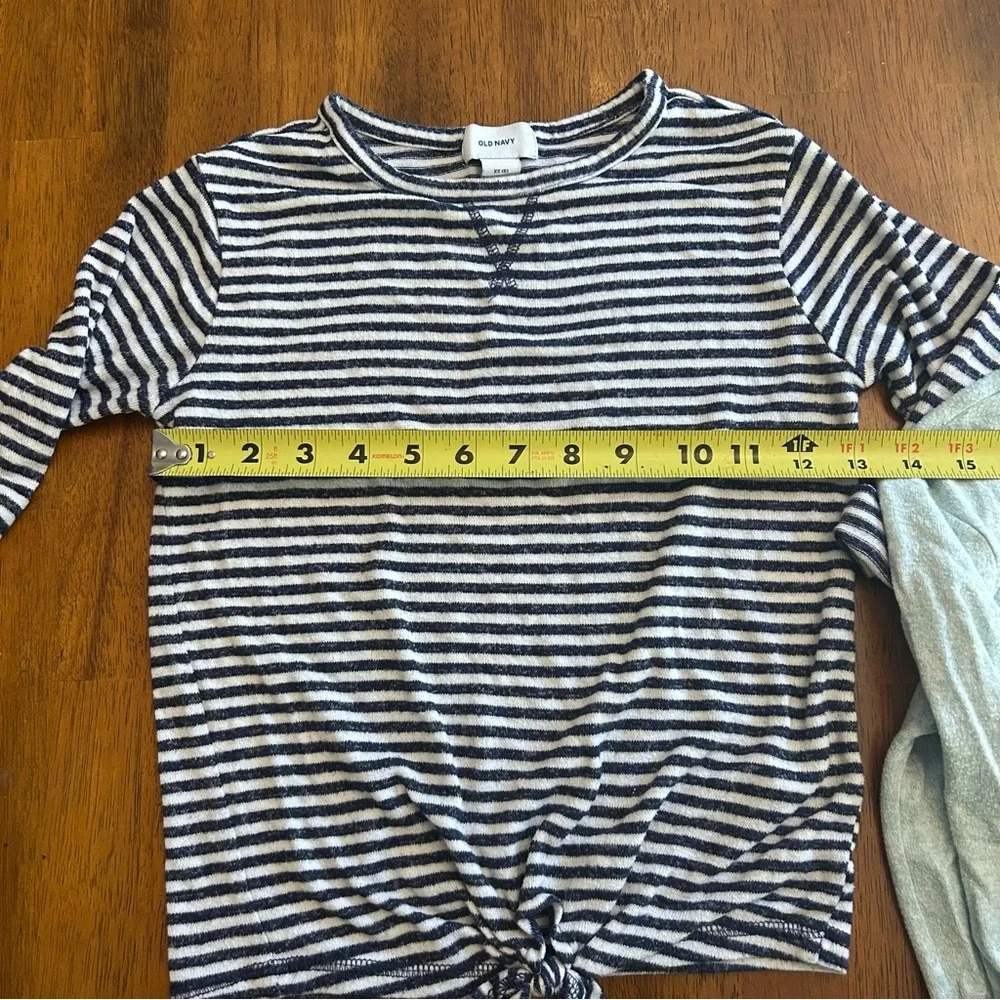 Old Navy Soft Knit Rolled Cuff Sleeve Tops Girl XS | 2-Pack Casual Lounge Bundle